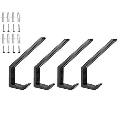 4Pcs Motorcycle Helmet Holder Jacket Hanger Hook Motorbike Wall Mount Rack Stand, Black