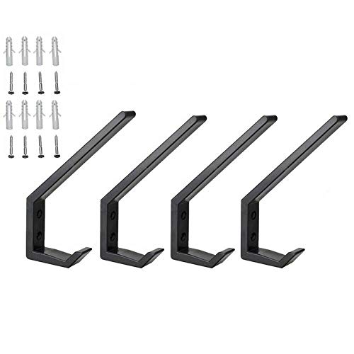 4Pcs Motorcycle Helmet Holder Jacket Hanger Hook Motorbike Wall Mount Rack Stand, Black