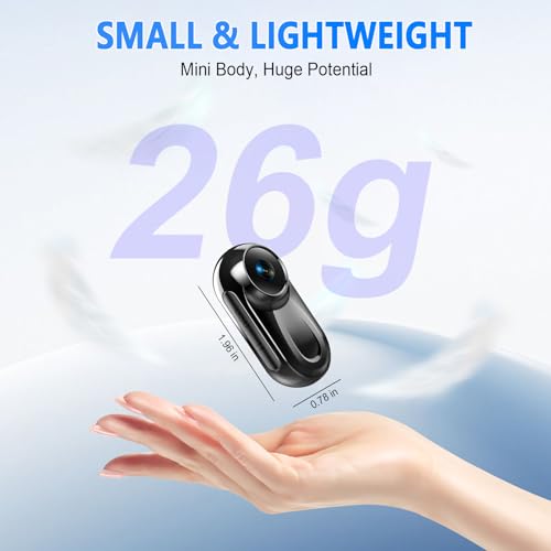 Mini Body Camera 1080P, 512G Thumb Action Camera Hands-Free Recording, Magnetic Vlogging Cam with 360° Rotate, Wearable Video Recorder for CyclingTraveling/Motorcycle(SD Card Not Included) Black