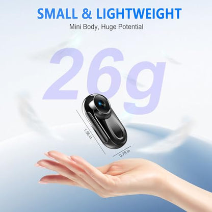 Mini Body Camera 1080P, 512G Thumb Action Camera Hands-Free Recording, Magnetic Vlogging Cam with 360° Rotate, Wearable Video Recorder for CyclingTraveling/Motorcycle(SD Card Not Included) Black
