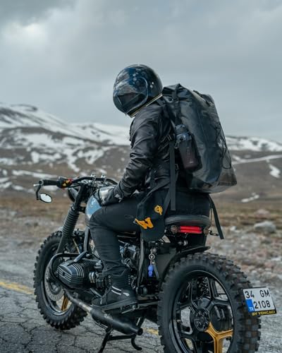Grapelet Motorcycle Sissy Bar Bag Waterproof Motorcycle Backpack Tail Bag Travel Saddlebags 35L Duffle Bags PVC 500D Waterproof Dry Bags - Black