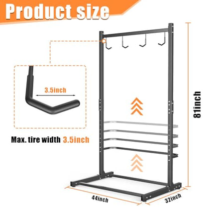 TORACK Garage Freestanding Hanging Bike Stand with Wheels, Heavy Duty Rolling 4 Bikes Vertical Bike Storage Stand Floor Bike Storage Rack - style: Bike stand for 4 bikes