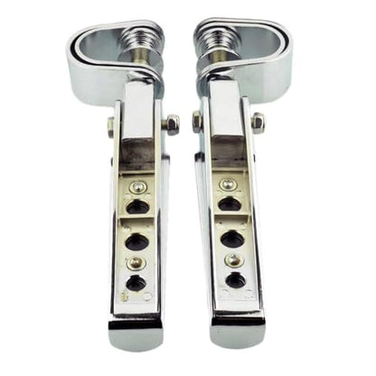 Motorcycle Footpegs Highway Pegs Adjustable Rubber Footrest 7/8" OR 1" Engine Guard Clamp Kit For Touring Road King Softail Dyna Universal (Chrome) - color: Chrome # 3