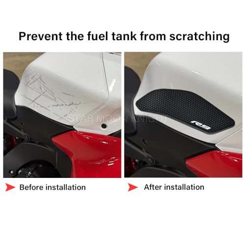 for Yamaha YZF-R9 2025- Fuel Tank Pads YZF R9 Rubber Anti-Slip Traction Stickers Decals Accessories (Middle) - color: Middle