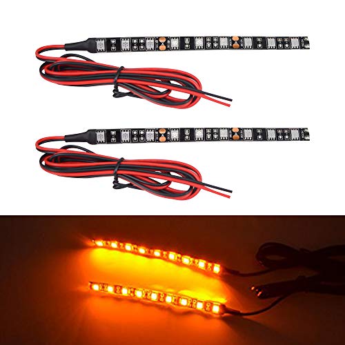 2PCS 18 LED Strip Universal Motorcycle Bike Amber LED Turn Signal Indicator Blinker Light 12v