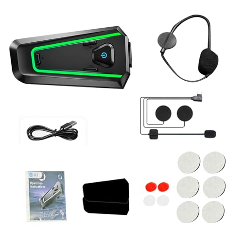 VBESTLIFE Smart Helmet Bluetooth Headphones with Ambient Lights, IPX7 Water Proof 30H Playtime, BT 5.3 Wireless Headset for Motorcycle Cycling