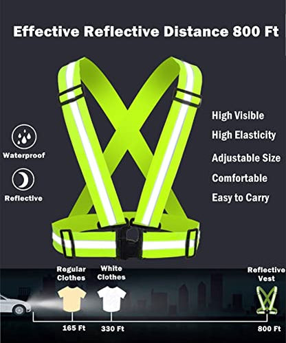 Reflective Strap Safety Vest Gear - 2-10 Pack Adjustable High Visible Reflective Running Gear for Women Men Night - color: Purple x2