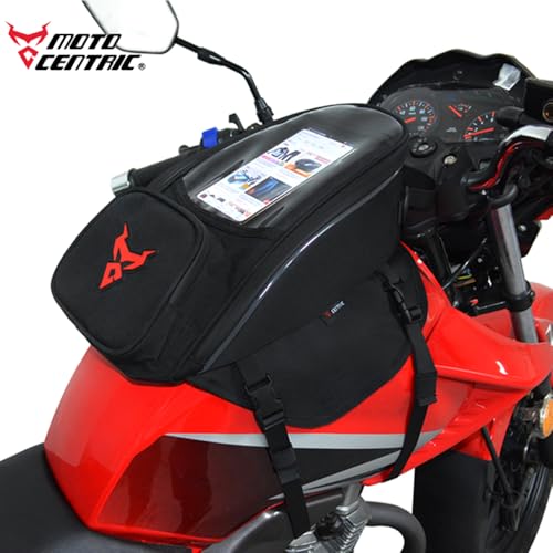 MOTOCENTRIC Magnetic Motorcycle Tank Bag, 1200D Splash-Resistant Fuel Tank Bag with Touchscreen Phone Pocket, Universal Bikers Shoulder & Handheld Storage Bag for Metal and Plastic Tanks (Gray) - color: Gray