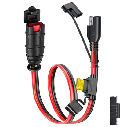 SAE Extension Cord Compatible with NOCO Genius Smart Battery Chargers, 16AWG SAE Adapter with 20A Fuse Waterproof Plugs, SAE Connector Cable for Motorcycle/ATV/UTV/Auto/Car (1FT) - size: 1FT