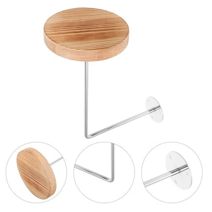 Wall Mounted Motorcycle Helmet Hanger with Silver Hooks, Wooden Hat Rack for Caps and Jackets, Decorative Hat Display Stand for Bike Gear Storage and Coat Hanging