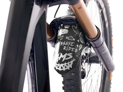 MTB Front Wheel Mud Guard - Lightweight & Durable Protection - Universal Fit - Protect Against Mud, Water Spray and More - color: Hell Gang White