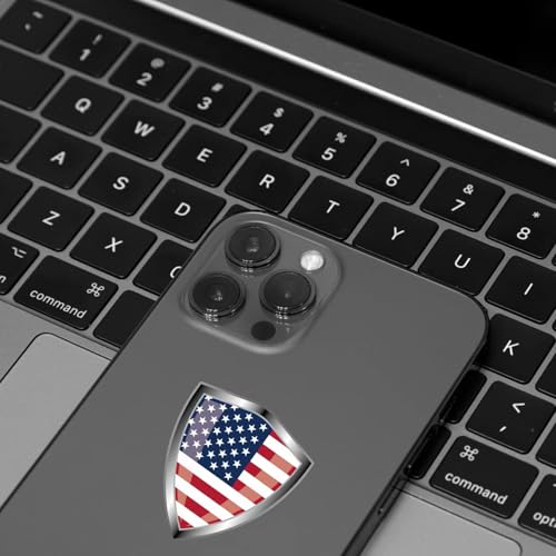 U.S.A Flag Decal Sticker - America Flags Shield Shape Reflective Vinyl Car Stickers - for Car Window Bumper Laptop Waterproof Sticker (5Pcs) - color: U.s.a