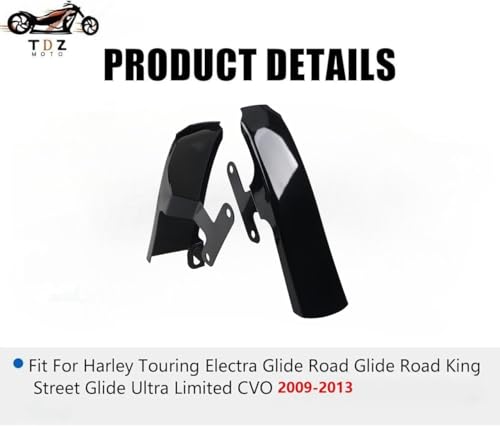 𝟐𝟎𝟎𝟗-𝟐𝟎𝟏𝟑 TDZ Fender Saddlebag Filler Panels Strip fits for Harley Touring Road King Electra Glide FLHT FLHR,Black - color: 09-13 Black