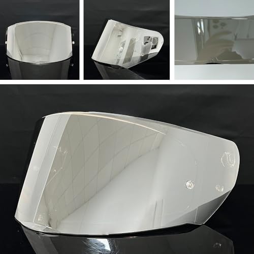 Assault Helmet Visor,Motorcycle Helmet Shield Replacement UV Protection Windshield Compatible With Assault,Stream,Rapid,Storm,FF320,FF328,FF353,FF800(Revo Clear Silver) - color: Revo Clear Silver