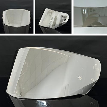 Assault Helmet Visor,Motorcycle Helmet Shield Replacement UV Protection Windshield Compatible With Assault,Stream,Rapid,Storm,FF320,FF328,FF353,FF800(Revo Clear Silver) - color: Revo Clear Silver