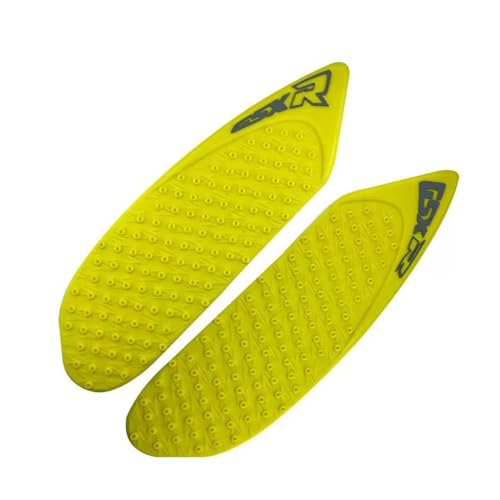 Motorcycle Gas Fuel Tank Pad Traction Side Pads Fuel Knee Grip Decal Compatible with Suzuki GSXR 600 750 2006-2007 (Yellow) - color: Yellow