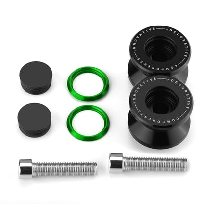 8mm CNC Aluminum Motorcycle Swingarm Spools Sliders Rear Stand Frame Sliders Compatible With Ninja ZX4RR 2026 2025 2024 2023 ZX-4RR ZX400 ZX4RR Accessories (Green) - color: green