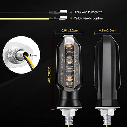 4PCS Motorcycle Turn Signals 12V Universal Front Rear Blinker Turn Signal LED Lights Super Bright Amber Lamp for Motorcycle Motorbike Scooter Off Road Quad Cruiser