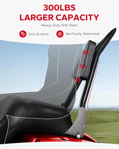 Amazicha Backrest Sissy Bar, Integrated Passenger Sissy Bar, Quick Release Detachable Backrest Fit for Harley Davidson Touring Road King Road Glide Street Glide Electra Glide 2009-2024, Black (30inch) - size: 30inch
