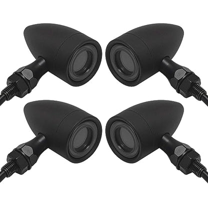 Motorcycle Bullet Turn Signals LED Front Rear Lights 4 PCS, 40 LEDs Retro Switchback Running Turn Brake Light Blinkers Universal Fit Harley Dyna Chopper Bobber Suzuki Yamaha Honda -Black - color: 2052-4PCS- BK