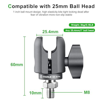 FANAUE Single Socket Arm with M8x1.25 Metric Thread Compatible with RAM Mounts B Size Double Socket Arm.for RAM Mount 1" Ball Head and Motorcycle Phone Holder