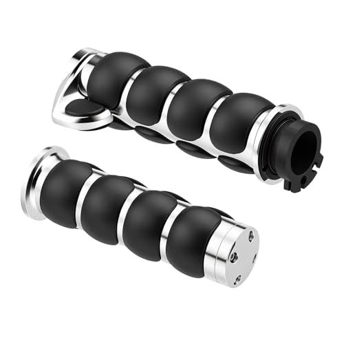 Motorcycle Hand Grips 1 Inch 25MM Handlebar Grip Throttle Non-Slip Universal Compatible with Harley Davidson Dyna Sportster 883 Road King Electra Glide Street Glide - color: Chrome-A