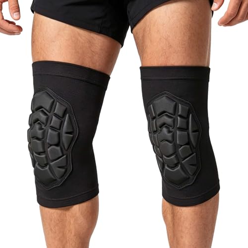 Knee Pads for Men & Women, Wrestling Kneepads for Volleyball, Basketball, Football - Elastic Compression Knee Sleeves for Soft Knee Support & Protection for Dancing, Biking, Fitness, Muay Thai, Black M - size: Medium
