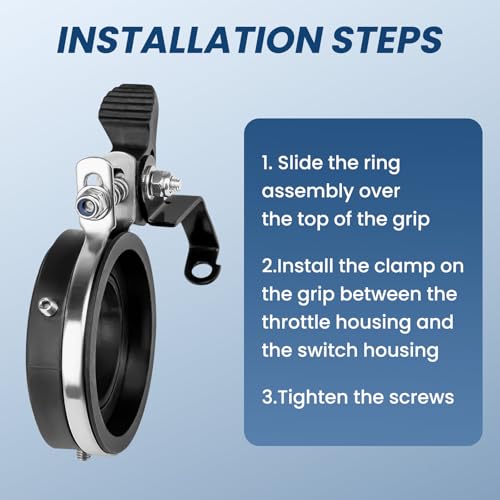 GUAIMI Cruise Control Motorcycle Throttle Assist Lock for Harley 1990-2026 Cable Throttle with OEM Grips or Aftermarket Grips with Minimum 1 1/8" to Maximum 1 3/4" Outside Grip Diameter