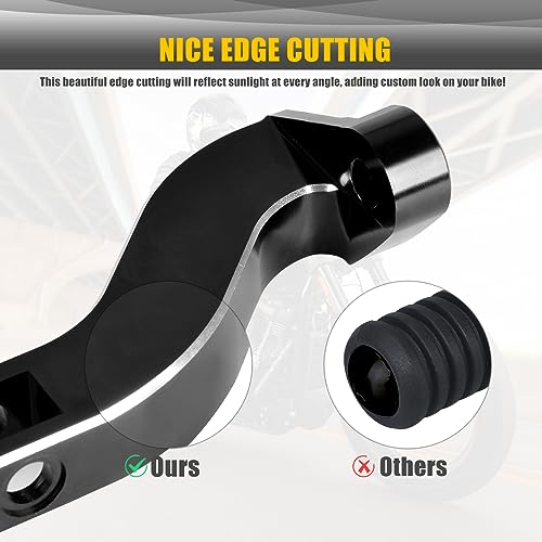 Rear Passenger Foot Peg Bracket Foot Peg Extension Mounting Kit for Harley Touring Road King Road Glide Street Glide Electra Glide Models 1993-later (Gloss Black) (Replaces HD# 50198-97B)