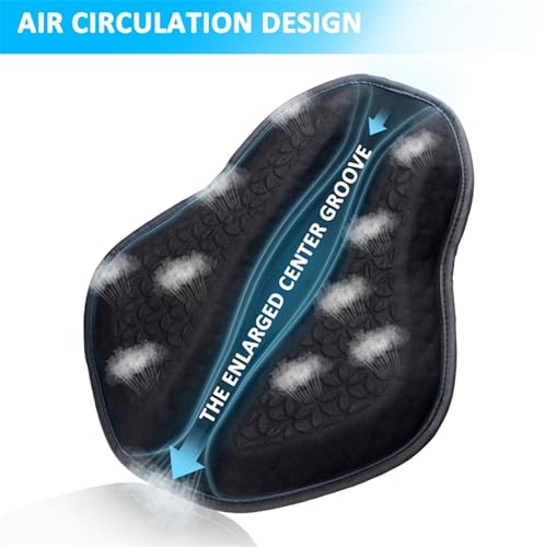Upgraded Motorcycle Gel Seat Cushion, Universal Motorcycle Seat Pad, Shake Rider Cushion, Enlarged Ventilation Channels, Large 3D-Honeycomb Structure, Shock Absorption and Breathable for Long Rides