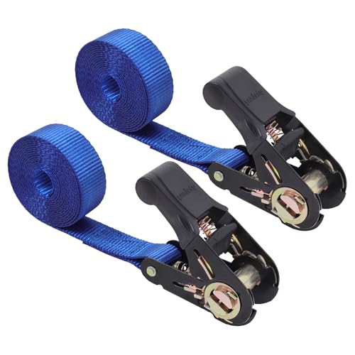 Ayaport Endless Ratchet Strap Ratcheting Tie Down Motorcycle Car Roof Rack Trailer Cargo Straps - size: 1"x8'-2pcs blue