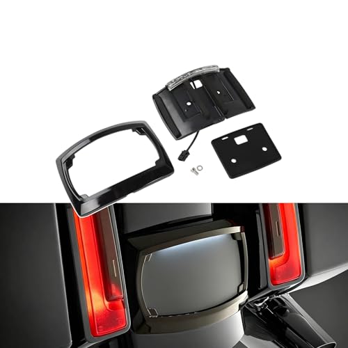 Curved License Plate Holder Bracket Frame LED Light Compatible with Harley Touring 2023.5-up CVO & 2024-up Road Glide Street Glide,CVO Road Glide ST