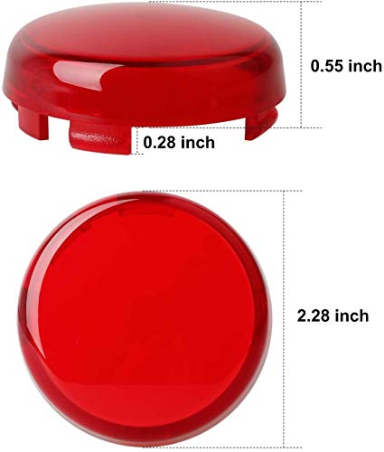 NTHREEAUTO Bullet Rear Turn Signal Light Lens Red Cover Compatible with Harley Dyna Street Glide Road King - color: Red