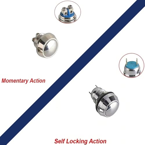 2 Buttons CNC Hand Control Momentary Switch Micro Switch, for 7/8 Inch 22mm Bars Handlebar Bobber Cafe Racer Chopper Universal (Chrome) - size: 7/8 Inch Chrome
