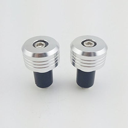 Motorcycle Handlebar Ends,7/8'' Handle Bar Slider Caps Weight Plugs CNC Aluminum (Silver) - color: Silver