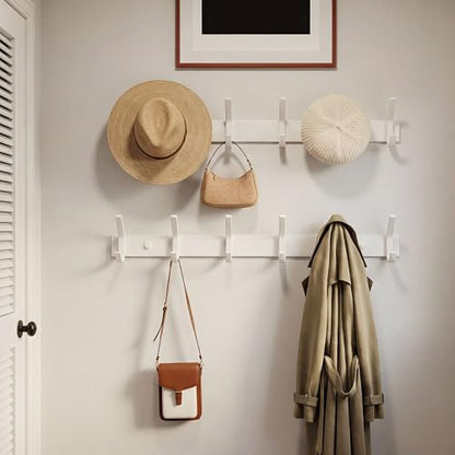 WEBI Coat Rack Wall Mount,Coat Hooks Wall Mounted,Coat Hanger Wall Hook Rack,6 Hooks for Hanging Coats,Jacket,Hats,Clothes,White - size: 6 Hooks