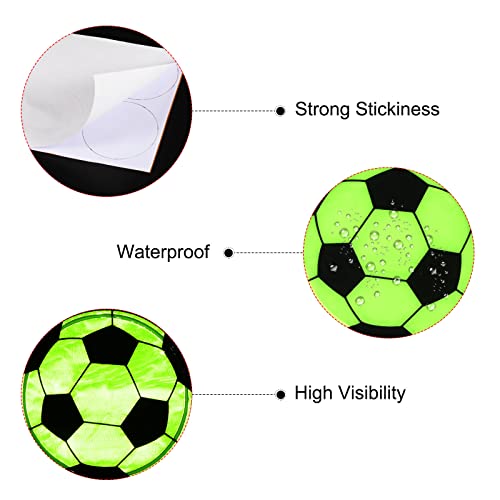 PATIKIL Reflective Stickers, 8 Pack 2.6 Inch Waterproof Adhesive High Visibility Night Football Caution Warning Safety Tape Strips for Backpacks Bikes Helmets, Yellow