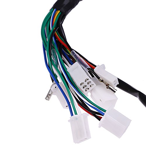 Anxingo Electric Start Wire Loom Wiring Harness Quad Complete Harness Fit for Chinese ATV UTV Quad 4 Wheeler 50cc 70cc 90cc 110cc