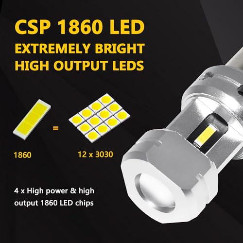 PHINLION 1156 LED Reverse Bulbs White, 3600 Lumens 700% Super Bright P21W BA15S 7506 1141 LED Backup Light Replacement with Projector for Car Truck RV Lawn Mower Tractor, Pack of 2 - color: White