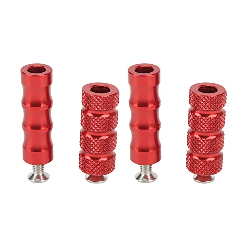 2 Pair CNC Motorcycle Knurled Shifter Peg Anti-Skid Gear Shift Brake Lever Foot Pegs Pedal 6mm Hole Front Footrests For Mounting Bolts Moto (Red) - color: Red