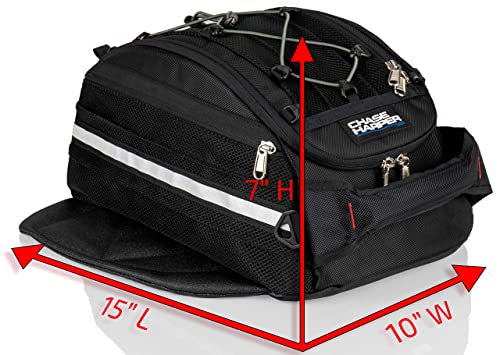 Chase Harper USA 540 Magnetic Tank Bag - Water-Resistant, Tear-Resistant, Industrial Grade Ballistic Nylon with Anti-Scratch Rubberized Bottom, Neodymium Magnets within Magnetic Wings – Black