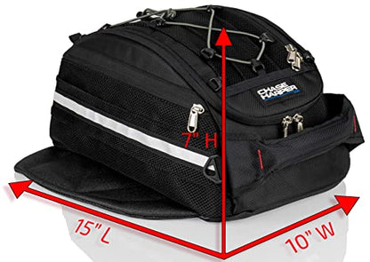 Chase Harper USA 540 Magnetic Tank Bag - Water-Resistant, Tear-Resistant, Industrial Grade Ballistic Nylon with Anti-Scratch Rubberized Bottom, Neodymium Magnets within Magnetic Wings – Black