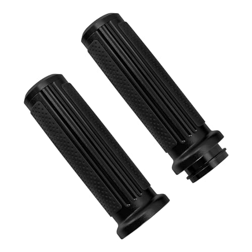 1 inch Handlebar Grips 25mm Aluminum Defiance Cable Throttle Hand Grips Compatible with Harley Touring Softail Dyna Sportster XL883 1200 XR VRSC - color: Matte Black-Electronic Throttle