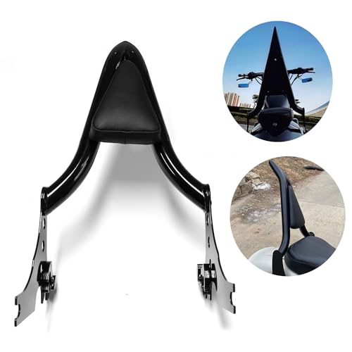 MZS Motorcycle Backrest Sissy Bar, 22" Detachable Passenger Rear Pad Quick Release Accessories Black Compatible with Sportster XL 883 1200 XL883 XL1200 Iron 2004-2022
