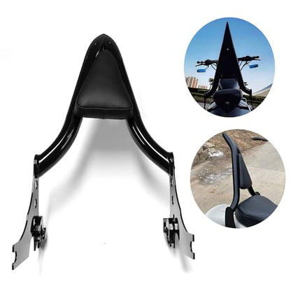 MZS Motorcycle Backrest Sissy Bar, 22" Detachable Passenger Rear Pad Quick Release Accessories Black Compatible with Sportster XL 883 1200 XL883 XL1200 Iron 2004-2022
