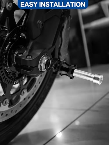 10MM M10x1.5 Motorcycle Swing Arm Spools CNC Swingarm Sliders Stand Fit for Ninja 400 500 NINJA650, Vulcan, Triumph Trident 660, BMW S1000rr, Honda CBR 600rr, Suzuki GSXS, Ducati, Black - size: 10MM swingarm spools