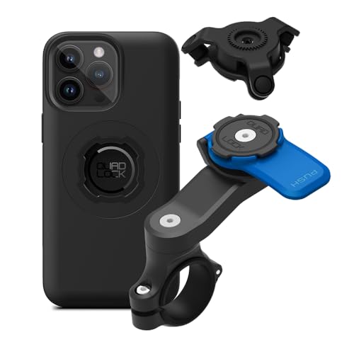 Quad Lock Motorcycle Handlebar Mount Kit with Vibration Dampener and MAG Phone Case for iPhone 14 Pro Max - size: iPhone 14 Pro Max