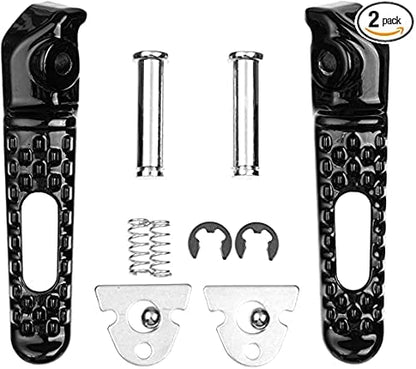 Front Rear Foot Pegs Footrests Pedals for Honda CBR1000RR 2004-2014, CBR600RR 2003-2023, CB1000R 2008-2014 Models (Front +Rear-Balck) - color: (front +Rear)-balck