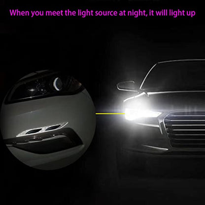 Carbon Fiber Reflective Stickers, 2 Pcs, White, Car, Truck, Motorcycle Decals, Outdoor Use, Waterproof - color: White