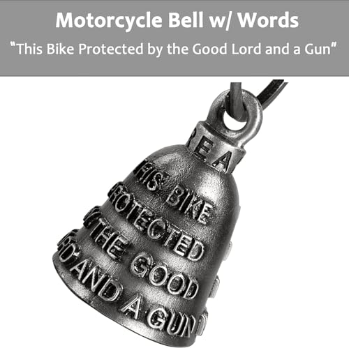 Dream Apparel Motorcycle Bell Guardian Angel Drive Away Gremlin, Biker Bell for Men Women Rider Riding, Good Luck Gift - color: This Bike Protected By the Good Lord